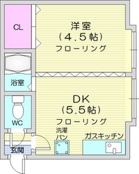 北３４条駅 徒歩4分 3階の物件間取画像